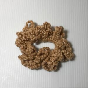 NWT Tan Handmade Crocheted Hair Scrunchie